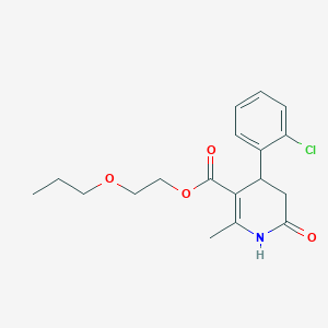 molecular formula C18H22ClNO4 B5592852 2-propoxyethyl 4-(2-chlorophenyl)-2-methyl-6-oxo-1,4,5,6-tetrahydro-3-pyridinecarboxylate 