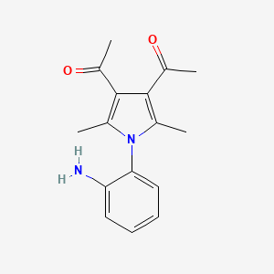 molecular formula C16H18N2O2 B5592858 1,1'-[1-(2-aminophenyl)-2,5-dimethyl-1H-pyrrole-3,4-diyl]diethanone 