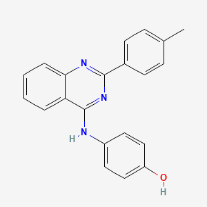 molecular formula C21H17N3O B5592863 4-{[2-(4-methylphenyl)-4-quinazolinyl]amino}phenol 