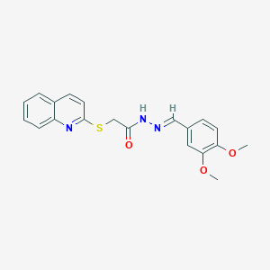 molecular formula C20H19N3O3S B5592878 N'-(3,4-dimethoxybenzylidene)-2-(2-quinolinylthio)acetohydrazide 