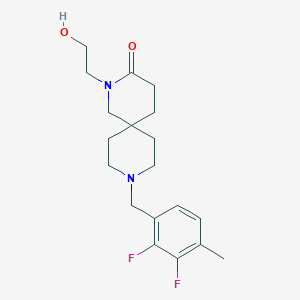 molecular formula C19H26F2N2O2 B5592934 9-(2,3-difluoro-4-methylbenzyl)-2-(2-hydroxyethyl)-2,9-diazaspiro[5.5]undecan-3-one 