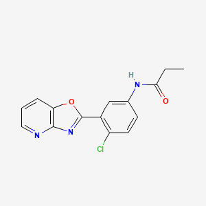 molecular formula C15H12ClN3O2 B5592949 N-(4-chloro-3-[1,3]oxazolo[4,5-b]pyridin-2-ylphenyl)propanamide 