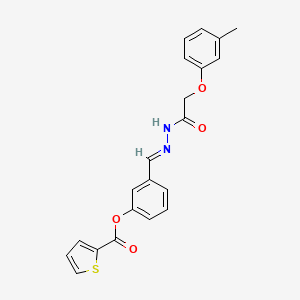 3-{2-[(3-methylphenoxy)acetyl]carbonohydrazonoyl}phenyl 2-thiophenecarboxylate