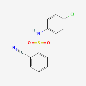 molecular formula C13H9ClN2O2S B5592976 N-(4-chlorophenyl)-2-cyanobenzenesulfonamide 