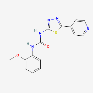 molecular formula C15H13N5O2S B5592999 N-(2-methoxyphenyl)-N'-[5-(4-pyridinyl)-1,3,4-thiadiazol-2-yl]urea 