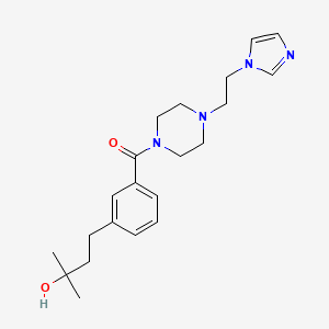 molecular formula C21H30N4O2 B5593001 4-[3-({4-[2-(1H-imidazol-1-yl)ethyl]-1-piperazinyl}carbonyl)phenyl]-2-methyl-2-butanol 