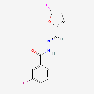 molecular formula C12H8FIN2O2 B5593004 3-fluoro-N'-[(5-iodo-2-furyl)methylene]benzohydrazide 