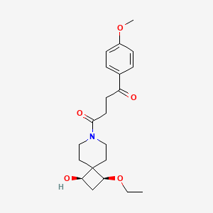 molecular formula C21H29NO5 B5593042 4-[(1S*,3R*)-1-ethoxy-3-hydroxy-7-azaspiro[3.5]non-7-yl]-1-(4-methoxyphenyl)-4-oxobutan-1-one 