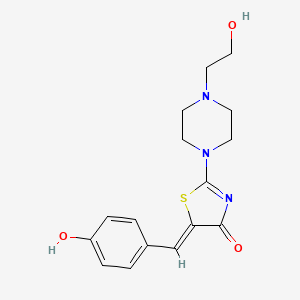 molecular formula C16H19N3O3S B5593081 5-(4-羟基苄叉)-2-[4-(2-羟乙基)-1-哌嗪基]-1,3-噻唑-4(5H)-酮 