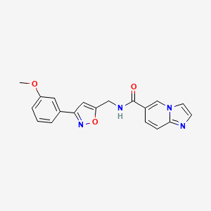 molecular formula C19H16N4O3 B5593110 N-{[3-(3-methoxyphenyl)isoxazol-5-yl]methyl}imidazo[1,2-a]pyridine-6-carboxamide 