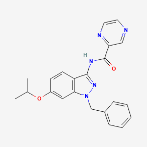 molecular formula C22H21N5O2 B5593133 N-(1-benzyl-6-isopropoxy-1H-indazol-3-yl)pyrazine-2-carboxamide 