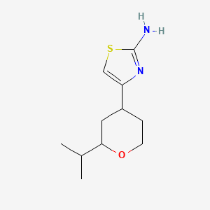 molecular formula C11H18N2OS B5593182 4-(2-isopropyltetrahydro-2H-pyran-4-yl)-1,3-thiazol-2-amine CAS No. 88572-06-9