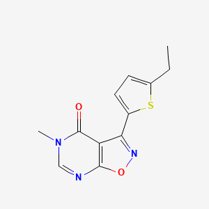 molecular formula C12H11N3O2S B5593185 3-(5-ethyl-2-thienyl)-5-methylisoxazolo[5,4-d]pyrimidin-4(5H)-one 