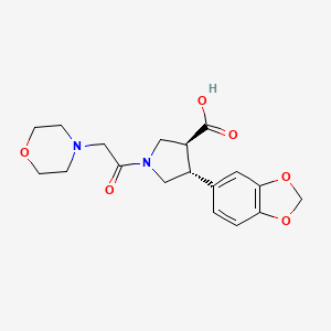 (3S*,4R*)-4-(1,3-benzodioxol-5-yl)-1-(morpholin-4-ylacetyl)pyrrolidine-3-carboxylic acid