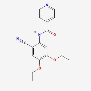 molecular formula C17H17N3O3 B5593211 N-(2-氰基-4,5-二乙氧基苯基)异烟酰胺 