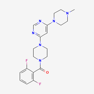 molecular formula C20H24F2N6O B5593227 4-[4-(2,6-difluorobenzoyl)-1-piperazinyl]-6-(4-methyl-1-piperazinyl)pyrimidine 