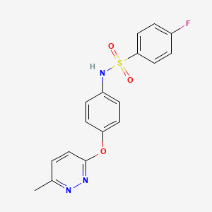 molecular formula C17H14FN3O3S B5593261 4-氟-N-{4-[(6-甲基-3-哒嗪基)氧基]苯基}苯磺酰胺 