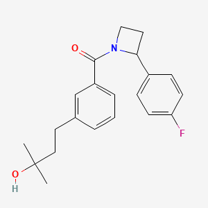 molecular formula C21H24FNO2 B5593293 4-(3-{[2-(4-fluorophenyl)-1-azetidinyl]carbonyl}phenyl)-2-methyl-2-butanol 