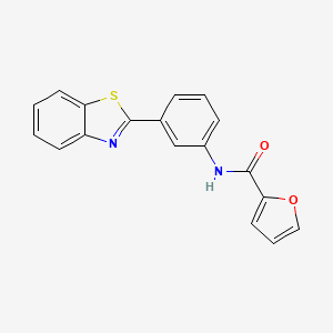 molecular formula C18H12N2O2S B5593305 N-[3-(1,3-benzothiazol-2-yl)phenyl]-2-furamide 