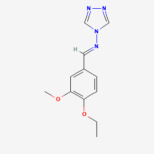 molecular formula C12H14N4O2 B5593312 N-(4-ethoxy-3-methoxybenzylidene)-4H-1,2,4-triazol-4-amine 