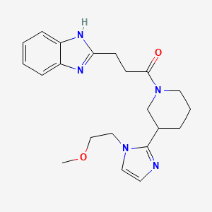 molecular formula C21H27N5O2 B5593334 2-(3-{3-[1-(2-methoxyethyl)-1H-imidazol-2-yl]piperidin-1-yl}-3-oxopropyl)-1H-benzimidazole 