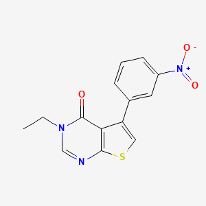 molecular formula C14H11N3O3S B5593335 3-ethyl-5-(3-nitrophenyl)thieno[2,3-d]pyrimidin-4(3H)-one 
