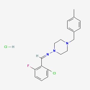 molecular formula C19H22Cl2FN3 B5593347 盐酸N-(2-氯-6-氟苄叉基)-4-(4-甲基苄基)-1-哌嗪胺 