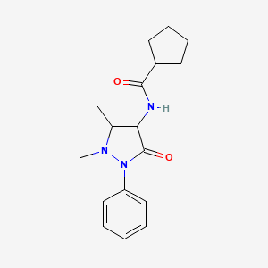 molecular formula C17H21N3O2 B5593356 N-(1,5-dimethyl-3-oxo-2-phenyl-2,3-dihydro-1H-pyrazol-4-yl)cyclopentanecarboxamide 