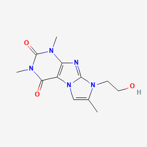 molecular formula C12H15N5O3 B5593396 8-(2-hydroxyethyl)-1,3,7-trimethyl-1H-imidazo[2,1-f]purine-2,4(3H,8H)-dione 