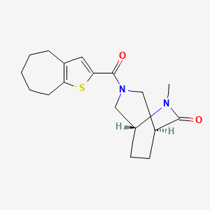 molecular formula C18H24N2O2S B5593400 (1S*,5R*)-6-methyl-3-(5,6,7,8-tetrahydro-4H-cyclohepta[b]thien-2-ylcarbonyl)-3,6-diazabicyclo[3.2.2]nonan-7-one 