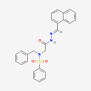 molecular formula C26H23N3O3S B5593406 N-benzyl-N-{2-[2-(1-naphthylmethylene)hydrazino]-2-oxoethyl}benzenesulfonamide 