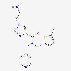 1-(2-aminoethyl)-N-[(5-methyl-2-thienyl)methyl]-N-(pyridin-4-ylmethyl)-1H-1,2,3-triazole-4-carboxamide