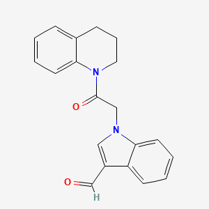 molecular formula C20H18N2O2 B5593452 1-[2-(3,4-dihydro-1(2H)-quinolinyl)-2-oxoethyl]-1H-indole-3-carbaldehyde 