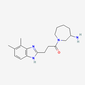 molecular formula C18H26N4O B5593461 1-[3-(4,5-dimethyl-1H-benzimidazol-2-yl)propanoyl]-3-azepanamine dihydrochloride 