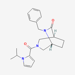 molecular formula C22H27N3O2 B5593502 (1S*,5R*)-6-benzyl-3-[(1-isopropyl-1H-pyrrol-2-yl)carbonyl]-3,6-diazabicyclo[3.2.2]nonan-7-one 