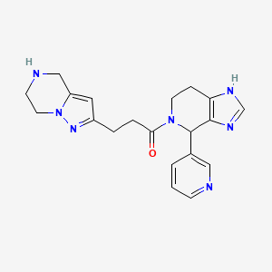 molecular formula C20H23N7O B5593516 4-(3-pyridinyl)-5-[3-(4,5,6,7-tetrahydropyrazolo[1,5-a]pyrazin-2-yl)propanoyl]-4,5,6,7-tetrahydro-1H-imidazo[4,5-c]pyridine dihydrochloride 