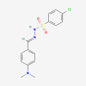 molecular formula C15H16ClN3O2S B5593536 4-chloro-N'-[4-(dimethylamino)benzylidene]benzenesulfonohydrazide 