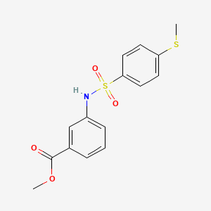 molecular formula C15H15NO4S2 B5593542 methyl 3-({[4-(methylthio)phenyl]sulfonyl}amino)benzoate 