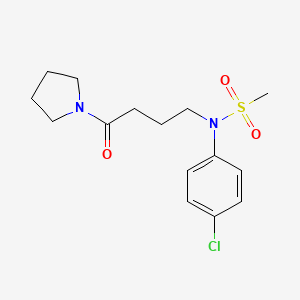 molecular formula C15H21ClN2O3S B5593549 N-(4-chlorophenyl)-N-[4-oxo-4-(1-pyrrolidinyl)butyl]methanesulfonamide 