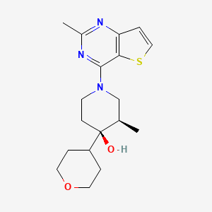 molecular formula C18H25N3O2S B5593564 (3R*,4R*)-3-methyl-1-(2-methylthieno[3,2-d]pyrimidin-4-yl)-4-(tetrahydro-2H-pyran-4-yl)piperidin-4-ol 