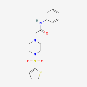 molecular formula C17H21N3O3S2 B5593587 N-(2-methylphenyl)-2-[4-(2-thienylsulfonyl)-1-piperazinyl]acetamide 
