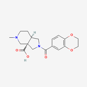 molecular formula C18H22N2O5 B5593637 (3aS*,7aR*)-2-(2,3-二氢-1,4-苯并二噁杂环-6-基羰基)-5-甲基八氢-3aH-吡咯并[3,4-c]吡啶-3a-羧酸 