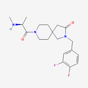 molecular formula C19H25F2N3O2 B5593644 2-(3,4-difluorobenzyl)-8-(N-methyl-L-alanyl)-2,8-diazaspiro[4.5]decan-3-one hydrochloride 