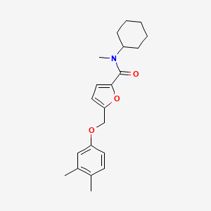 molecular formula C21H27NO3 B5593671 N-cyclohexyl-5-[(3,4-dimethylphenoxy)methyl]-N-methyl-2-furamide 