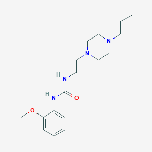 molecular formula C17H28N4O2 B5593676 N-(2-methoxyphenyl)-N'-[2-(4-propyl-1-piperazinyl)ethyl]urea 