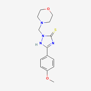 molecular formula C14H18N4O2S B5593720 5-(4-methoxyphenyl)-2-(4-morpholinylmethyl)-2,4-dihydro-3H-1,2,4-triazole-3-thione 