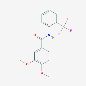 molecular formula C16H14F3NO3 B5593769 3,4-dimethoxy-N-[2-(trifluoromethyl)phenyl]benzamide CAS No. 5611-02-9