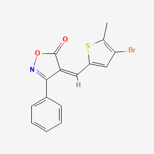 molecular formula C15H10BrNO2S B5593809 4-[(4-bromo-5-methyl-2-thienyl)methylene]-3-phenyl-5(4H)-isoxazolone 