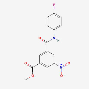 molecular formula C15H11FN2O5 B5593823 methyl 3-{[(4-fluorophenyl)amino]carbonyl}-5-nitrobenzoate 