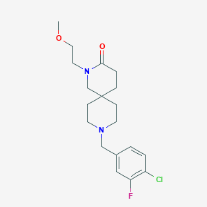 molecular formula C19H26ClFN2O2 B5593825 9-(4-chloro-3-fluorobenzyl)-2-(2-methoxyethyl)-2,9-diazaspiro[5.5]undecan-3-one 